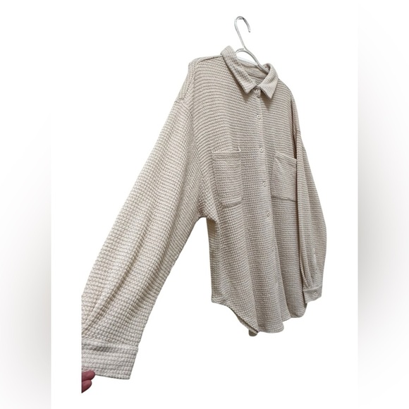 ✨ NWT Kuwalla Tee Waffle knit oversized button shirt XL - Picture 5 of 16